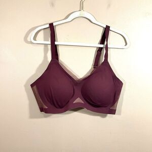 Honeylove CrossOver Wireless Bra 1X Fig Purple Convertible Straps Removable Cups